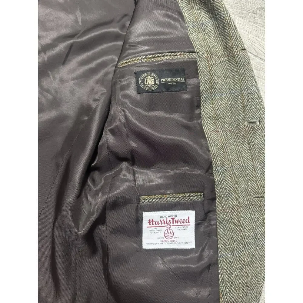 RARE J Press Presidential Harris Tweed Wool Blazer Sports Coat 42R Green